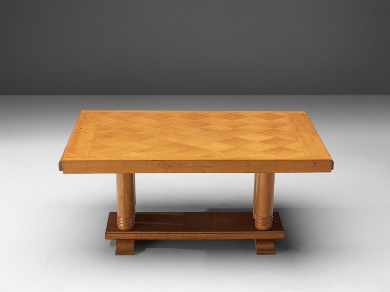 Dining Table with Inlayed Tabletop in Solid Oak