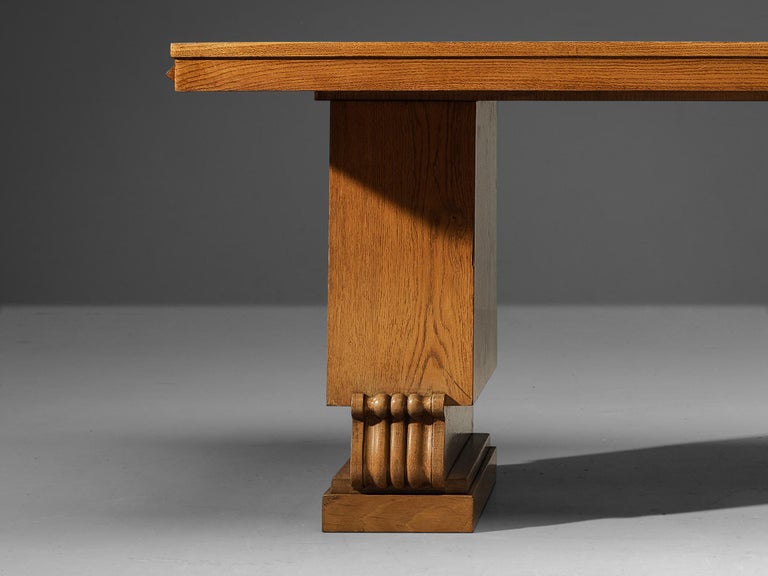 Charles Dudouyt Art Deco Table with Inlayed Top in Oak