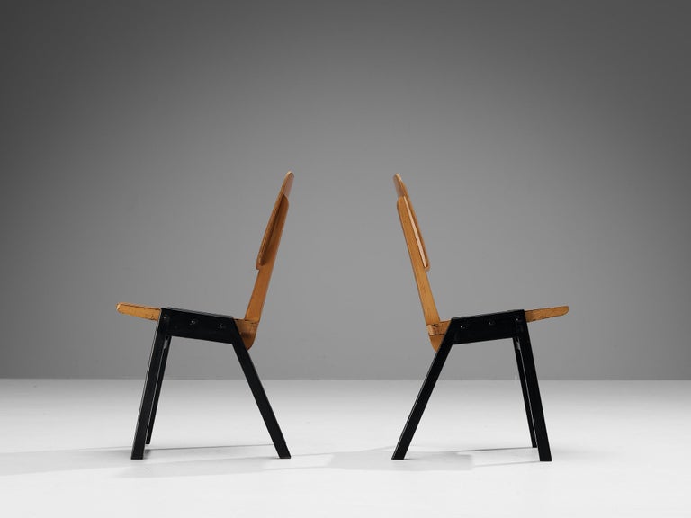 Roland Rainer Pair of Dining Chairs in Wood