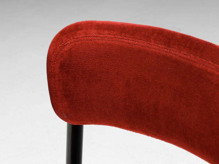 Börje Johanson for Johanson Design Set of Swivel Chairs in Red Velvet