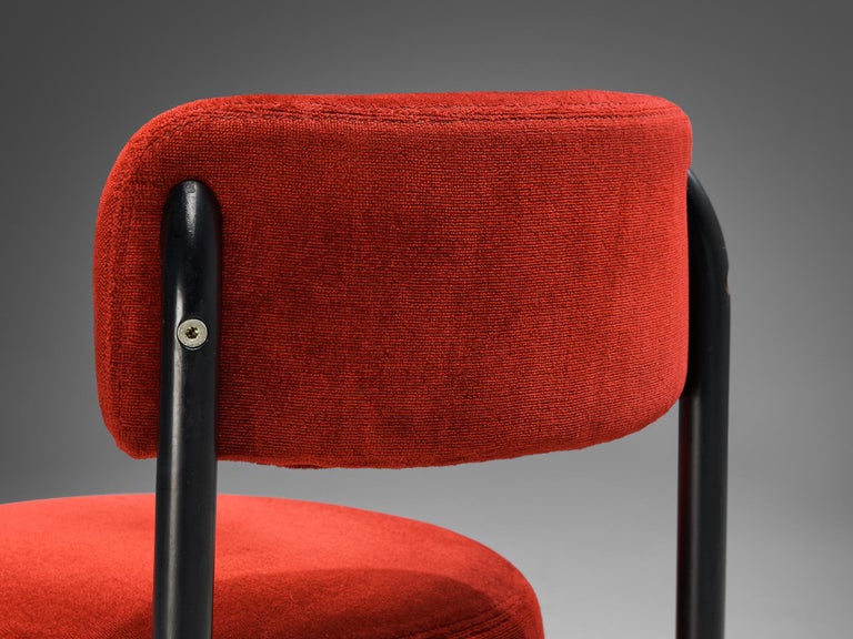 Börje Johanson for Johanson Design Set of Swivel Chairs in Red Velvet