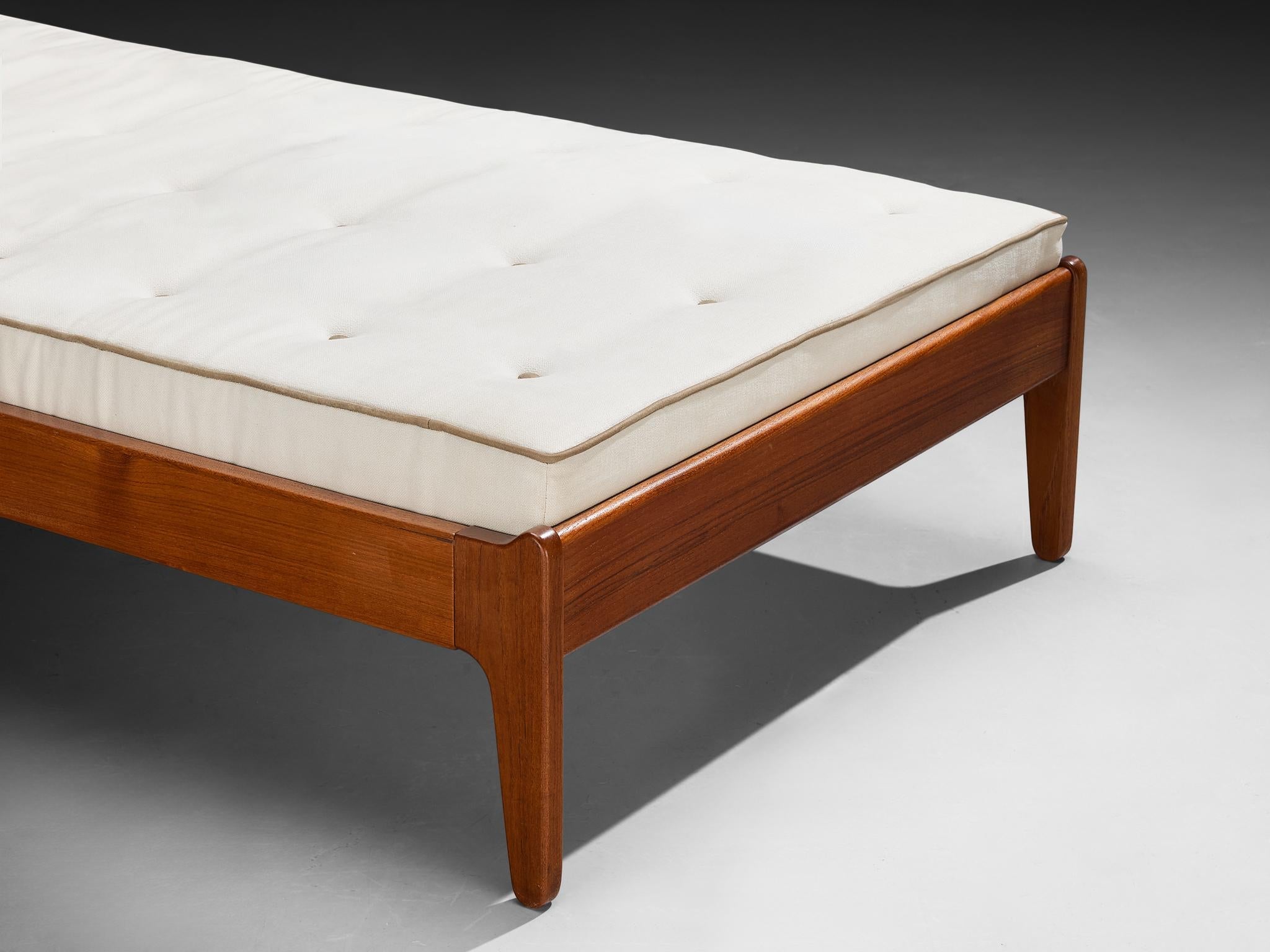 Rare Poul M. Volther Single Bed in Teak and Cane 1950s