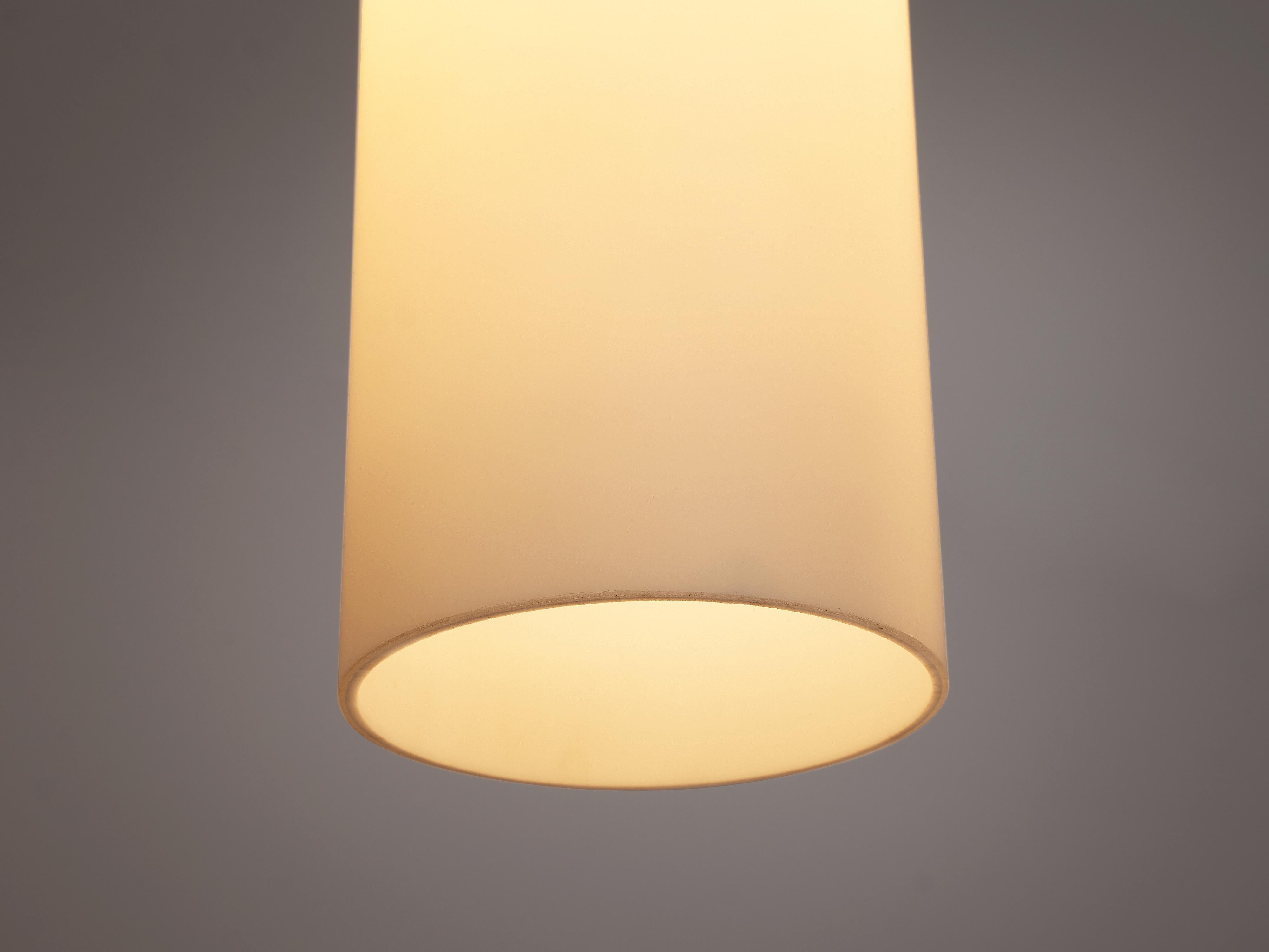 Cylindrical Pendant Lamps in Matted Glass