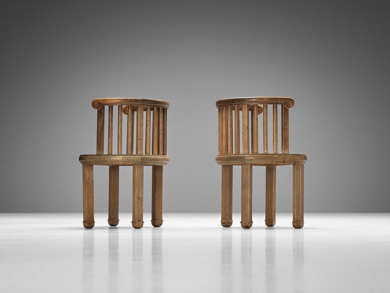 Elegant French Dining Chairs in Pine