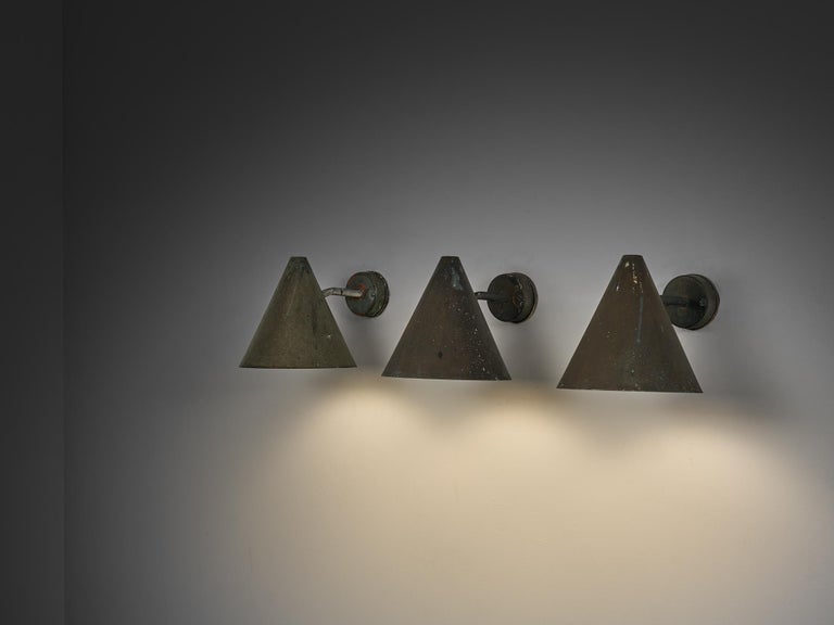 Hans-Agne Jakobsson 'Tratten' Wall Lights in Patinated Copper