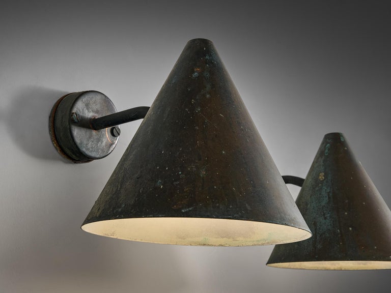 Hans-Agne Jakobsson 'Tratten' Wall Lights in Patinated Copper