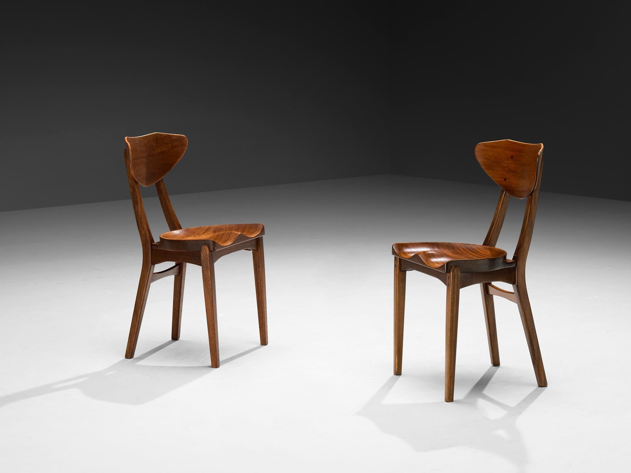 Richard Jensen & Kjaerulff Rasmussen Pair of Dining Chairs in Mahogany