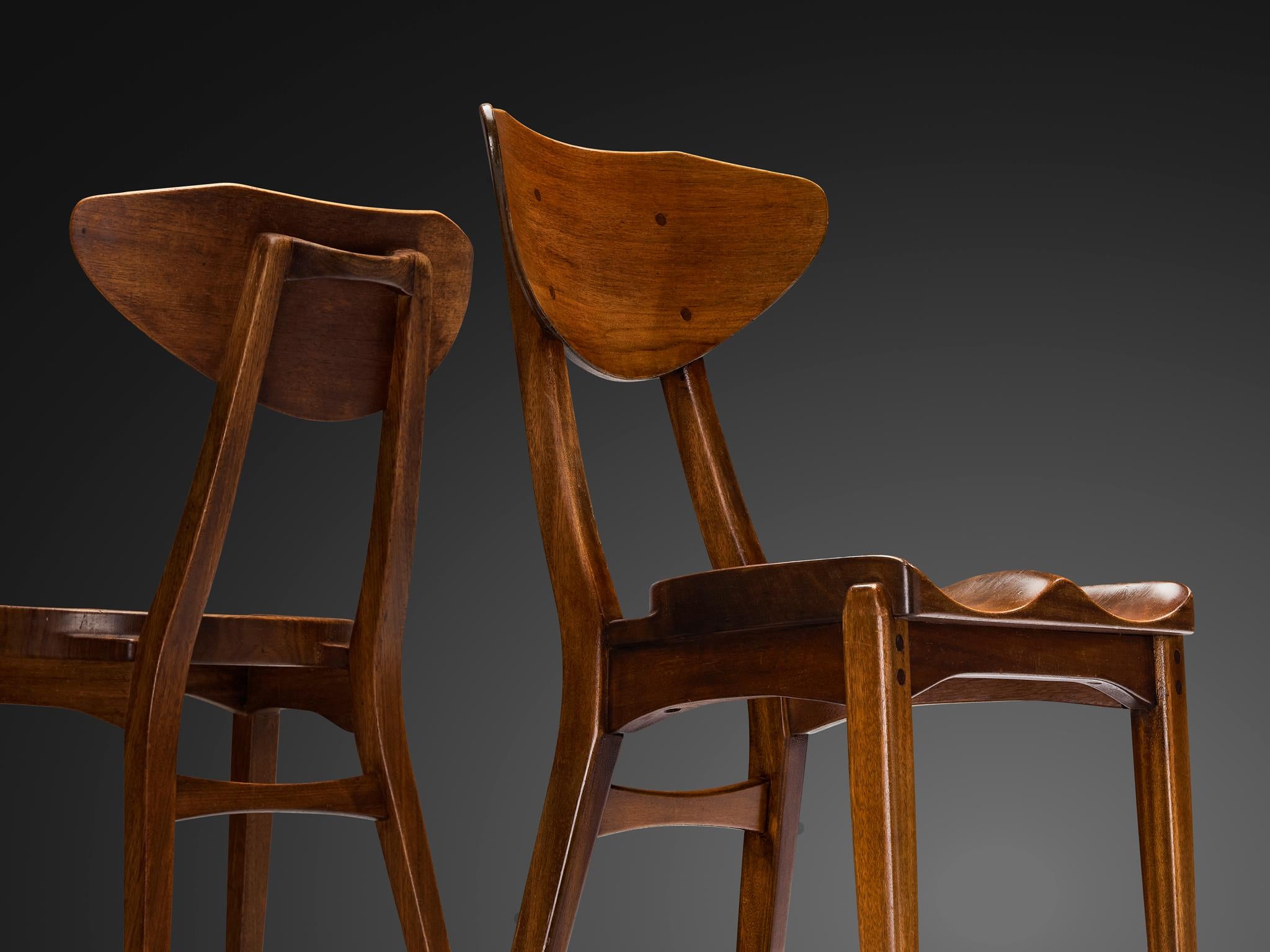 Richard Jensen & Kjaerulff Rasmussen Pair of Dining Chairs in Mahogany