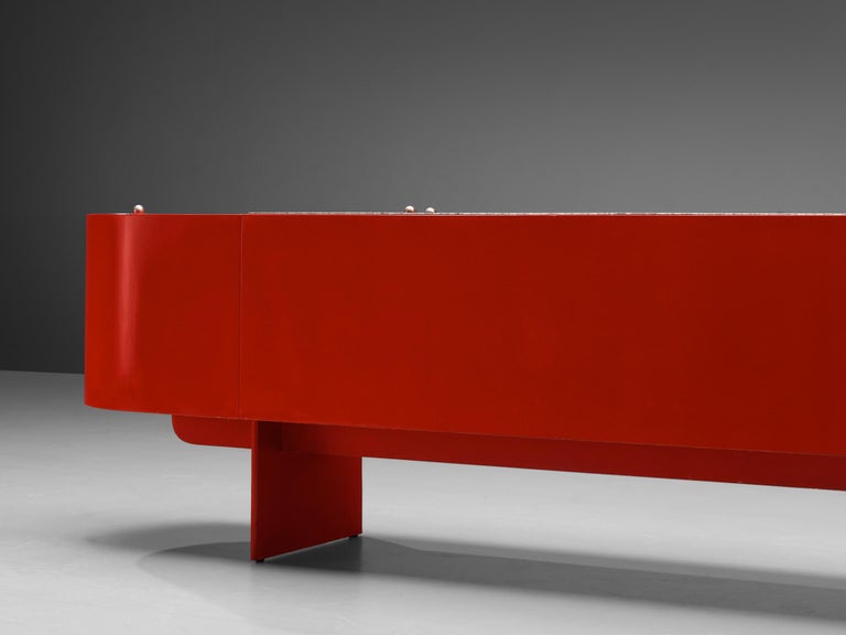 Luigi Saccardo Sideboard with Dry Bar Model ‘Parentisi’ in Lacquered Wood