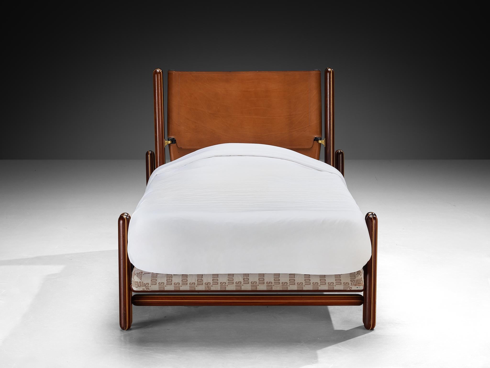 Carlo Scarpa for Simon Gavina 'Toledo' Single Bed in Padouk and Leather