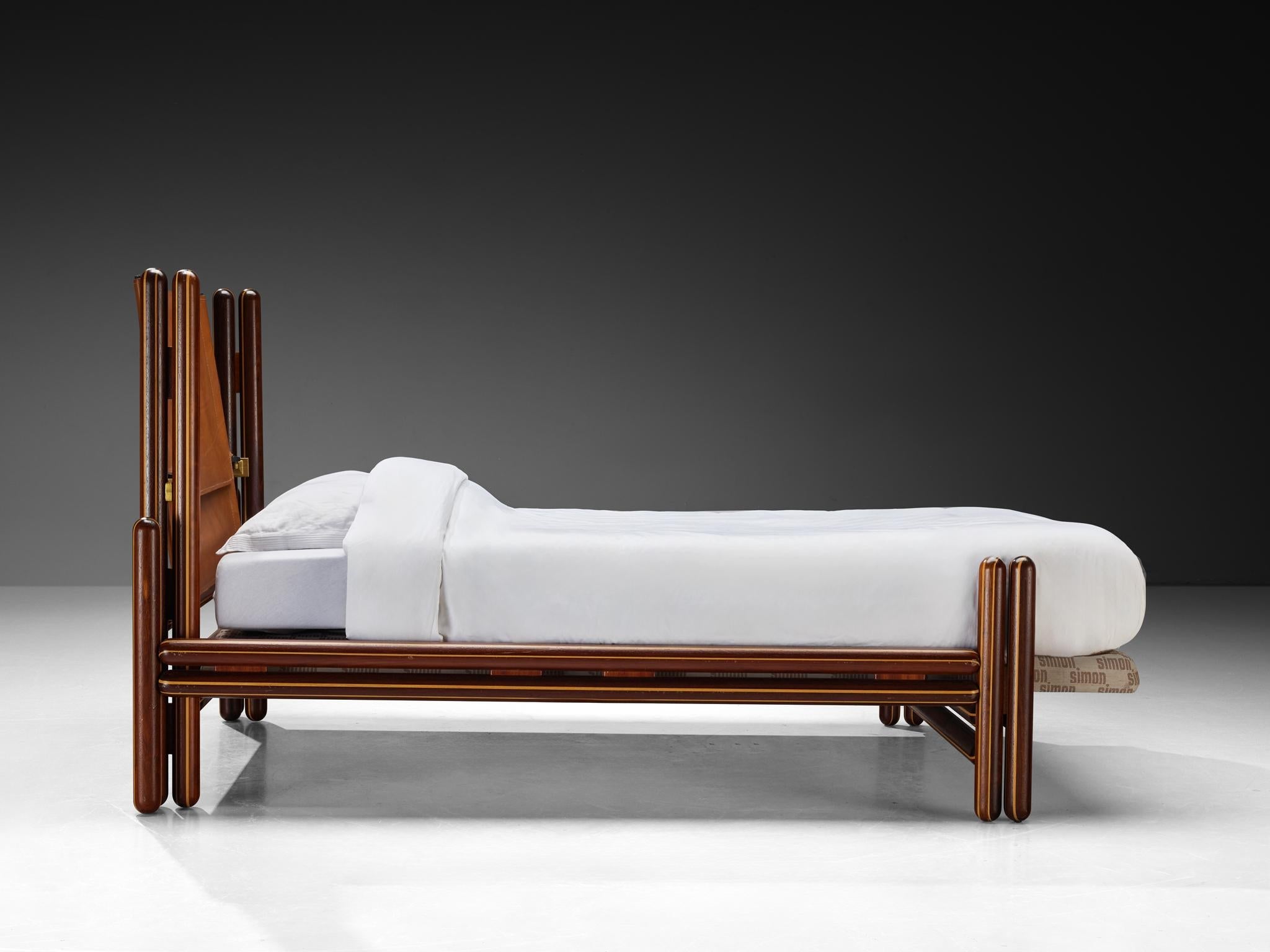 Carlo Scarpa for Simon Gavina 'Toledo' Single Bed in Padouk and Leather