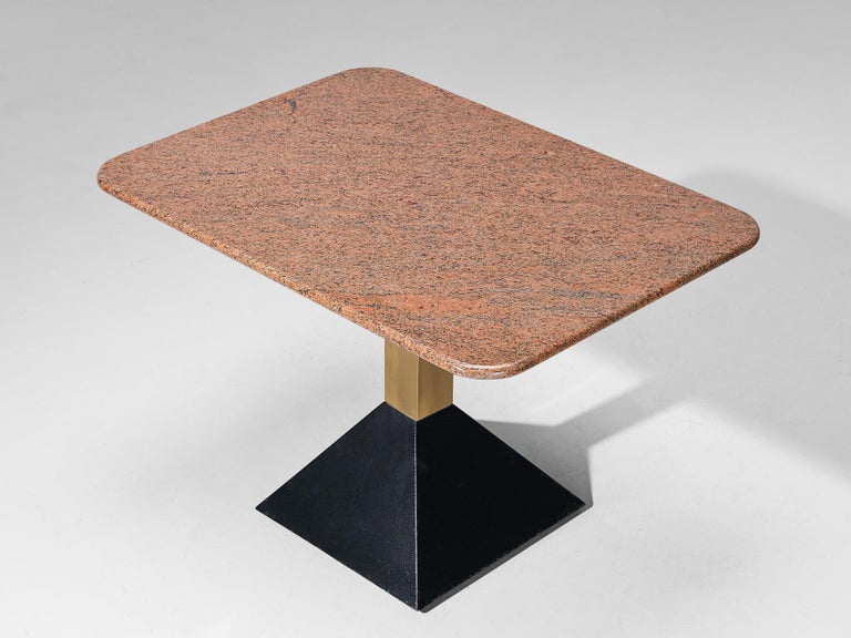 Italian Coffee Tables in Granite and Brass