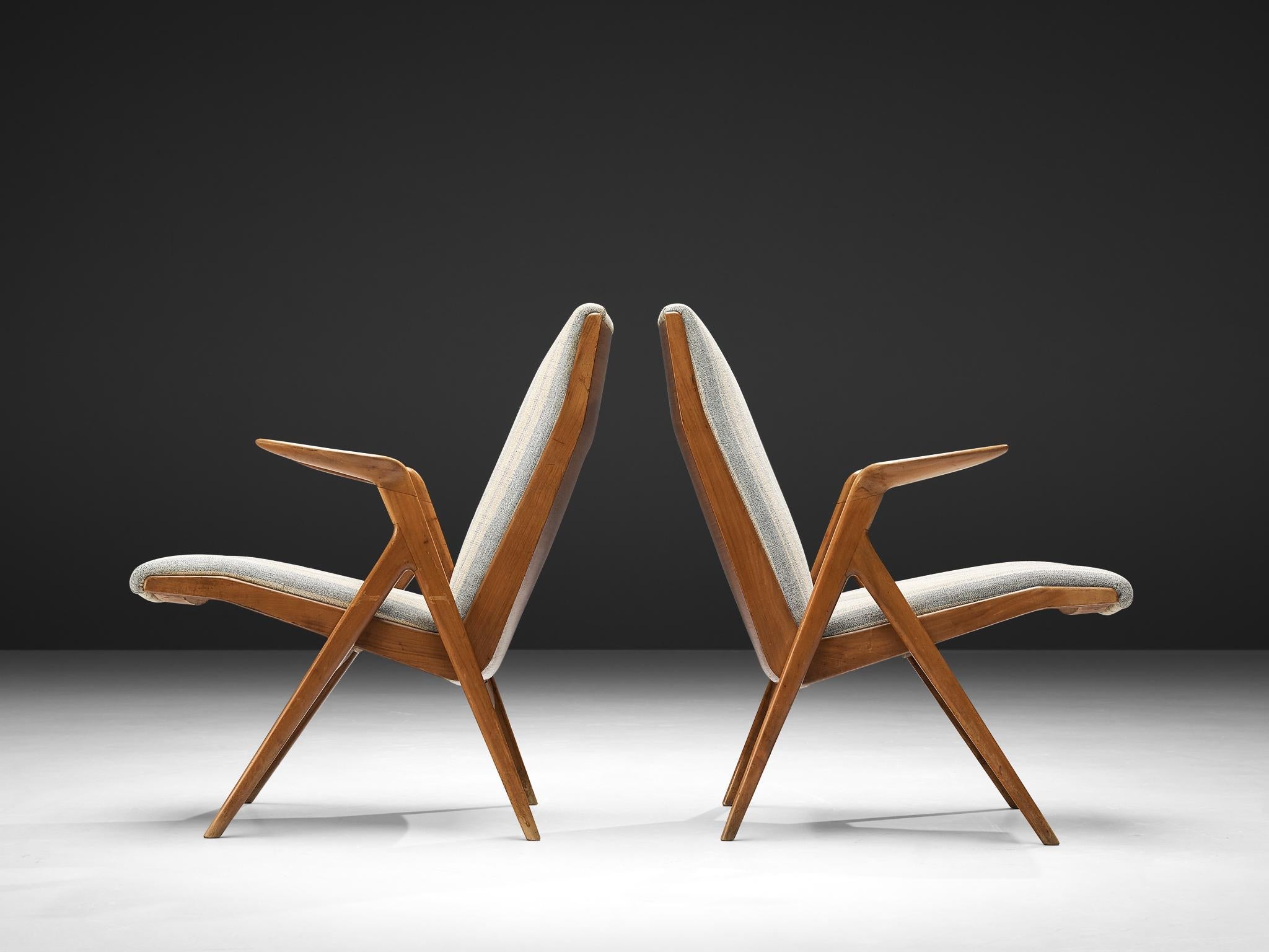 Pair of Taichiro Nakay Armchairs in Cherry Wood