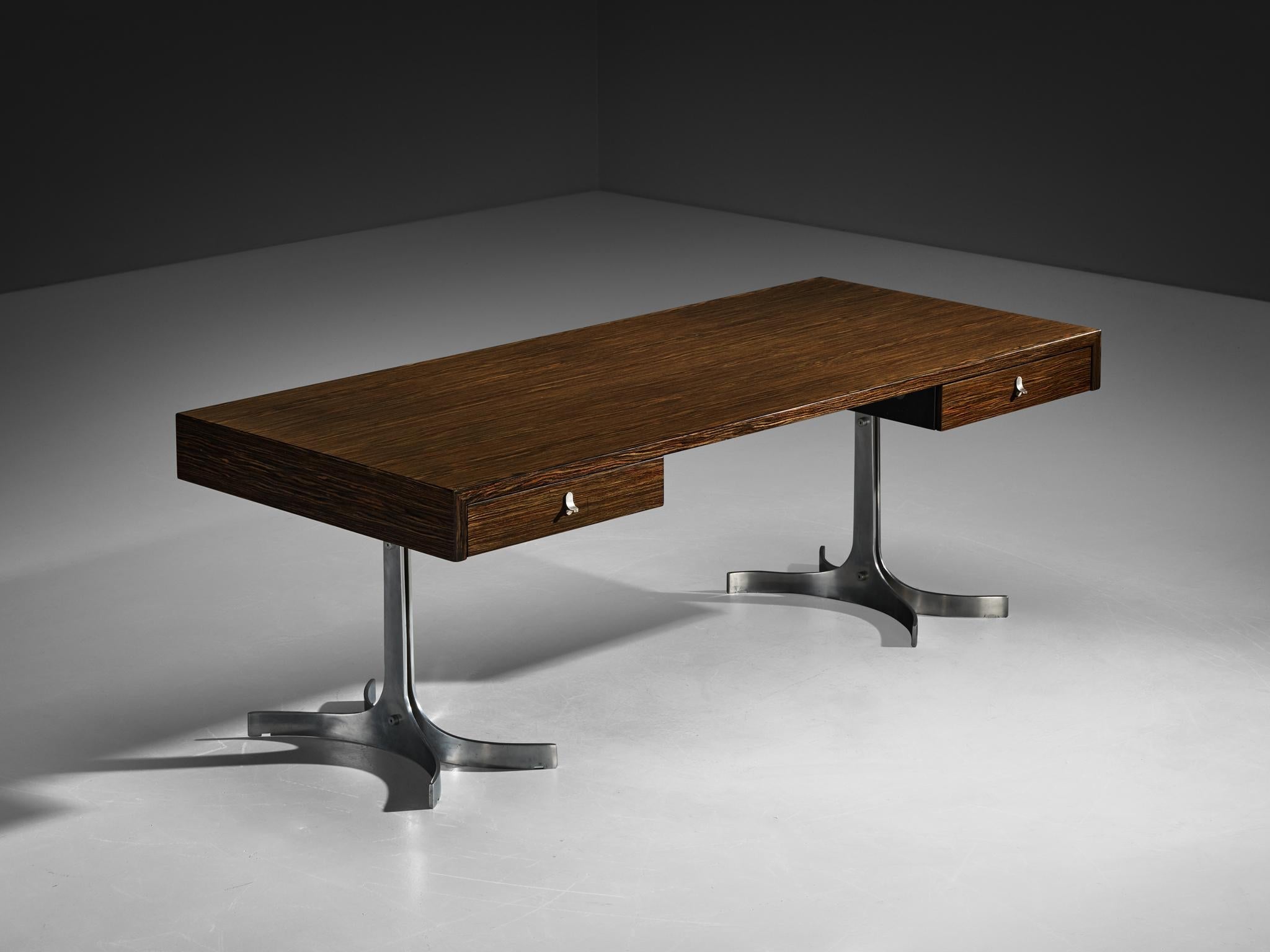 Mid-Century Modern Italian Executive Desk with Sculptural Base