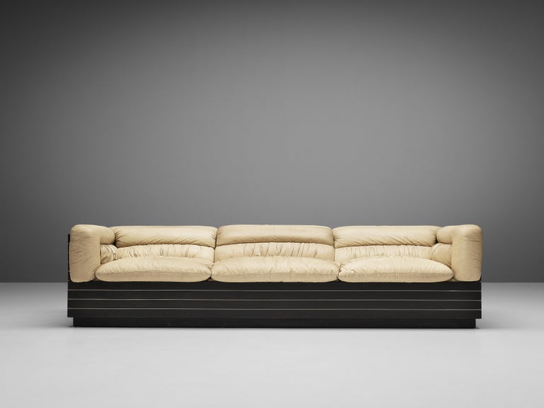 Giovanni Offredi for Saporiti Sofa in Beige Leather