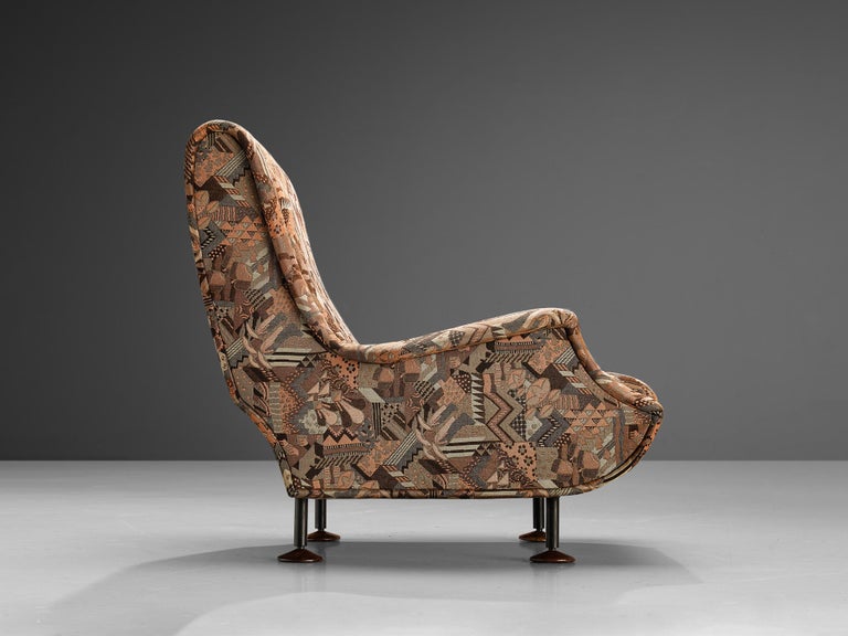 Marco Zanuso for Arflex 'Regent' Lounge Chair in Patterned Upholstery