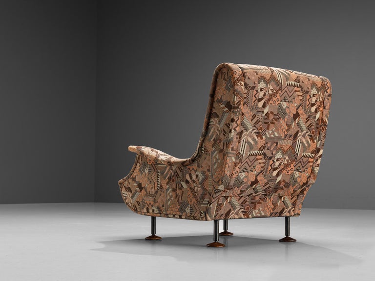 Marco Zanuso for Arflex 'Regent' Lounge Chair in Patterned Upholstery