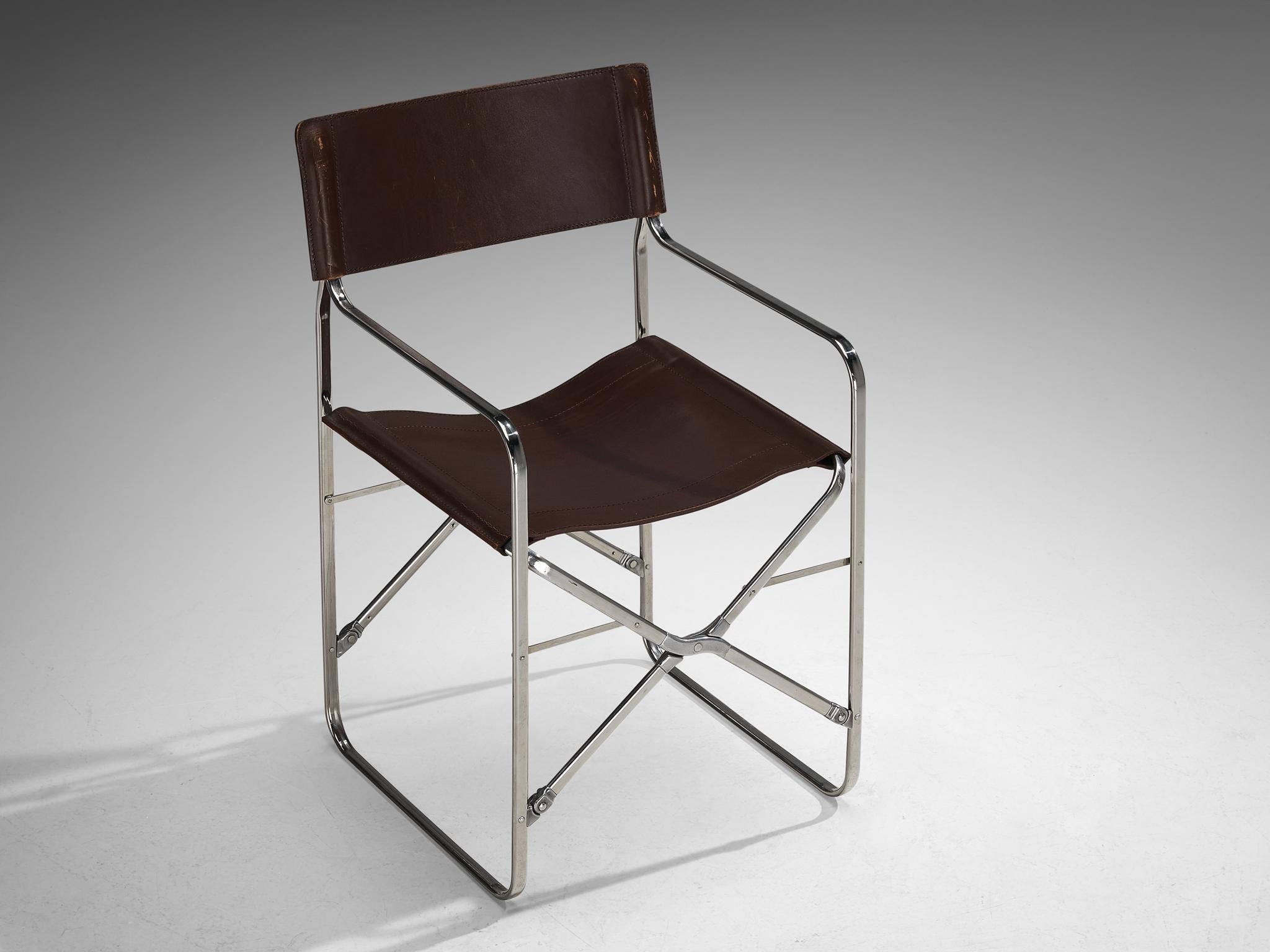 Gae Aulenti for Zanotta Set of Four 'April' Chairs in Original Leather