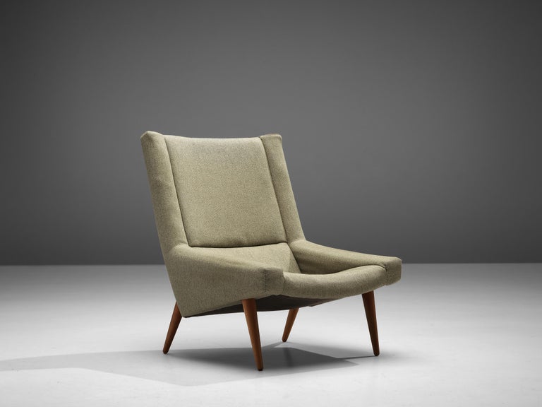 Illum Wikkelsø Lounge Chair in Green Upholstery