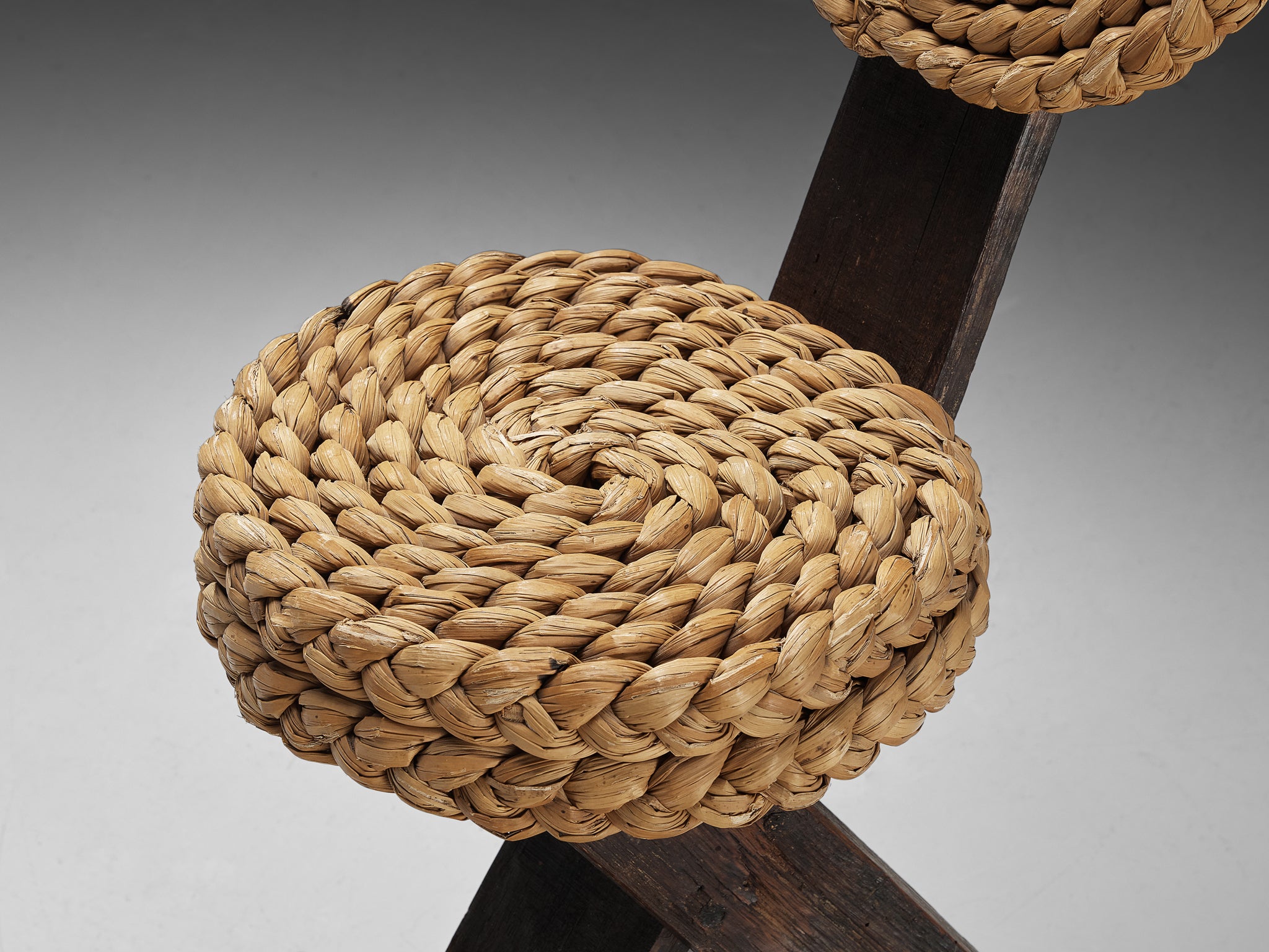 Adrien Audoux and Frida Minet Side Chair in Oak and Braided Straw