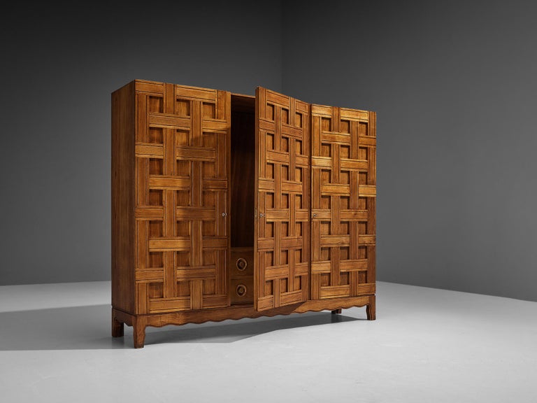 Paolo Buffa Large Highboard in Chestnut 1940s