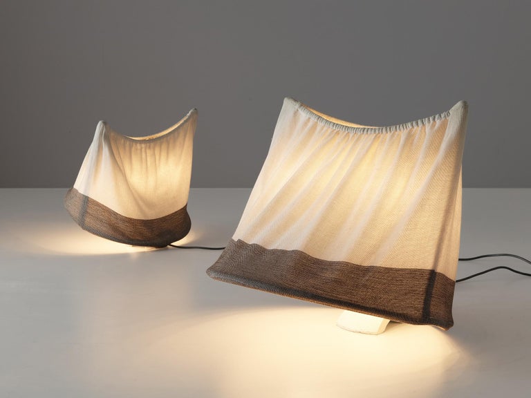 Mario Bellini for Artemide Table or Floor Lamps 'Circo' in Off-White Canvas