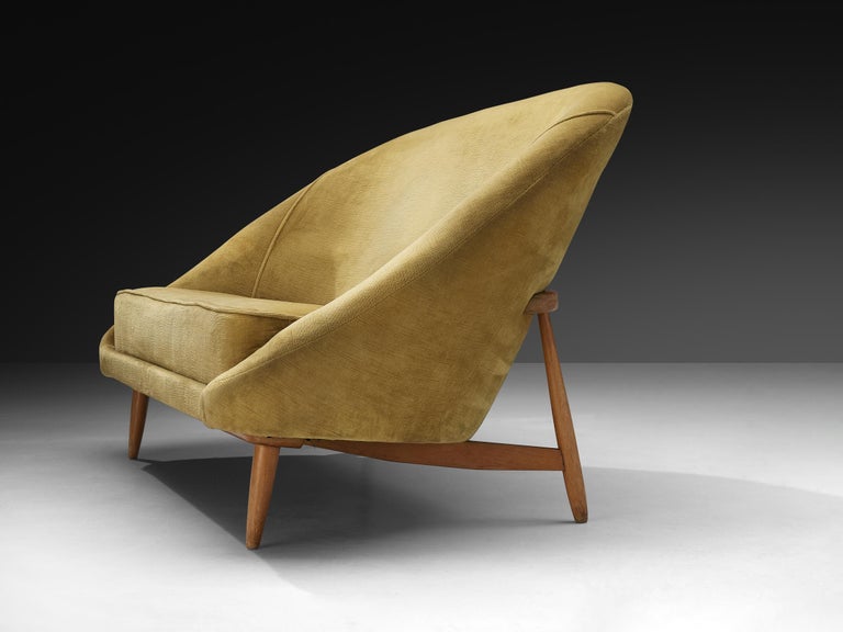 Theo Ruth for Artifort Sofa Model '115' in Yellow Velvet Upholstery