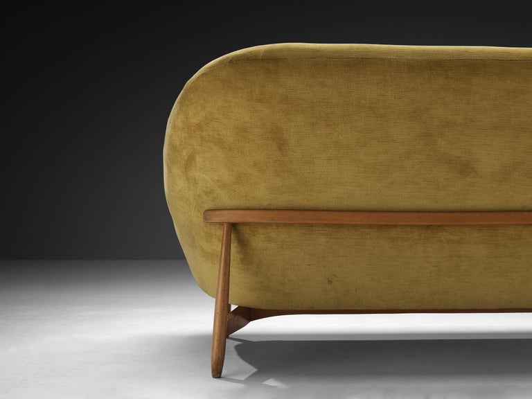 Theo Ruth for Artifort Sofa Model '115' in Yellow Velvet Upholstery