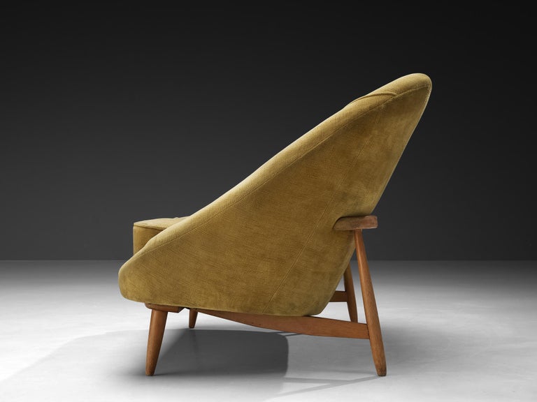 Theo Ruth for Artifort Sofa Model '115' in Yellow Velvet Upholstery