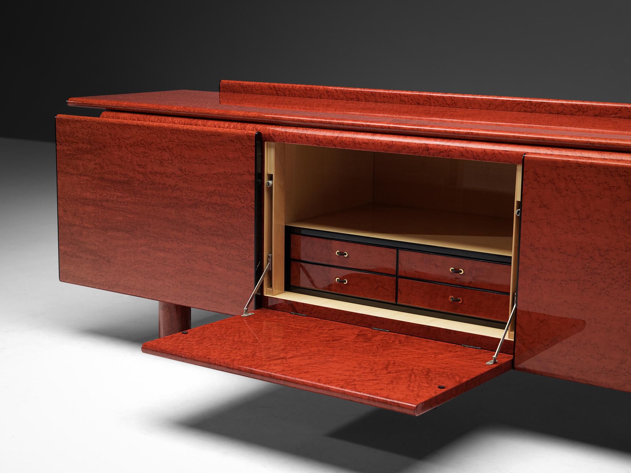 Carlo Marelli & Massimo Molteni 'Tula' Sideboard in Red Birdseye Maple