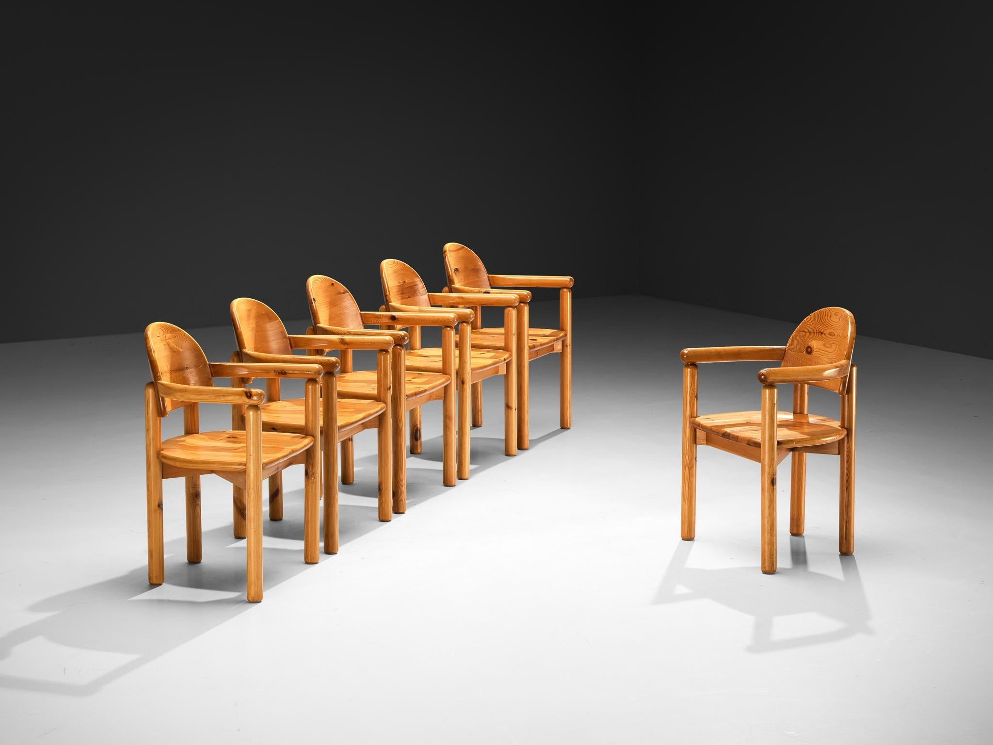 Rainer Daumiller Set of Six Dining Chairs in Solid Pine