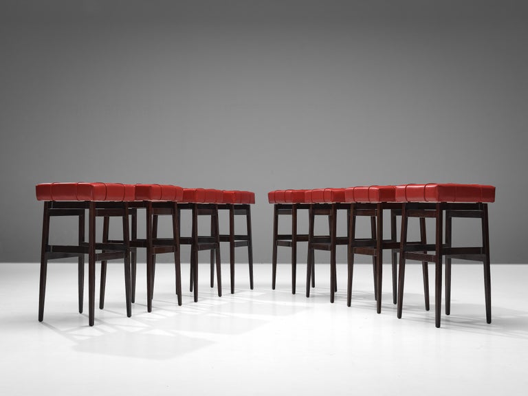 Gianfranco Frattini for Cassina Barstools in Stained Walnut