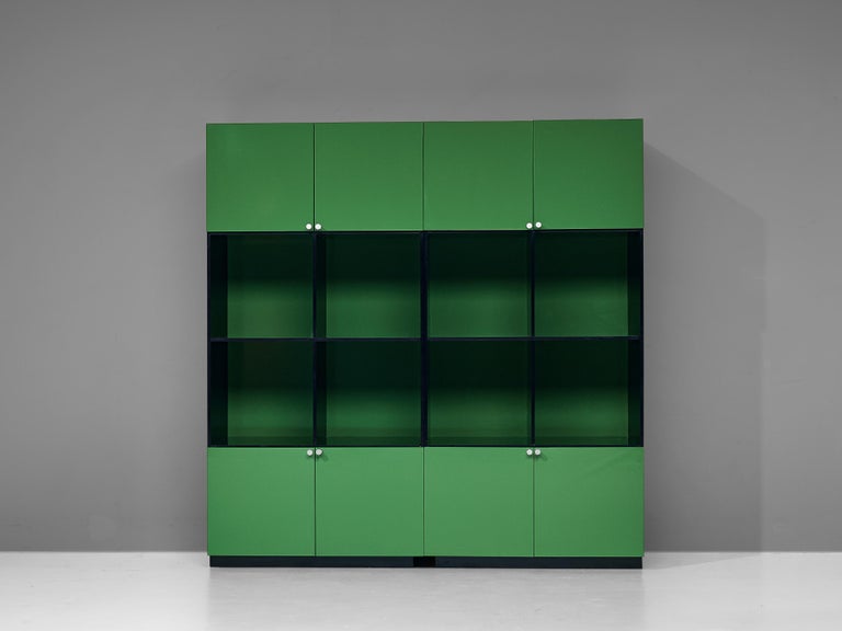 Luigi Saccardo 'Topline' Highboards in Vibrant Green and Black Color