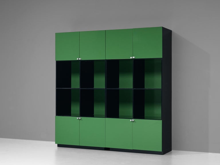 Luigi Saccardo 'Topline' Highboards in Vibrant Green and Black Color