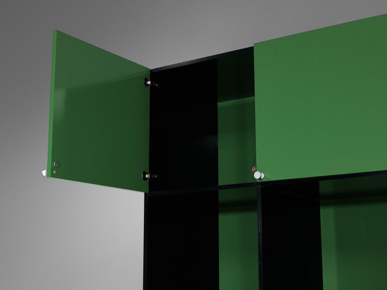 Luigi Saccardo 'Topline' Highboards in Vibrant Green and Black Color