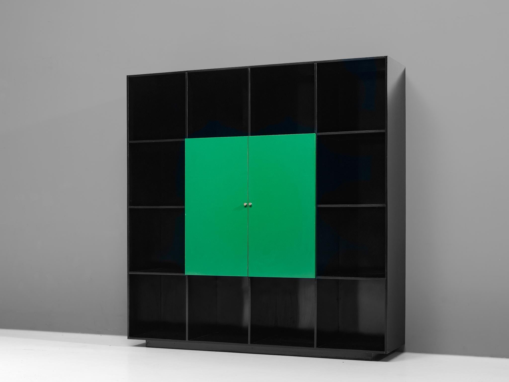 Luigi Saccardo 'Topline' Wall Unit in Vibrant Green and Black Color