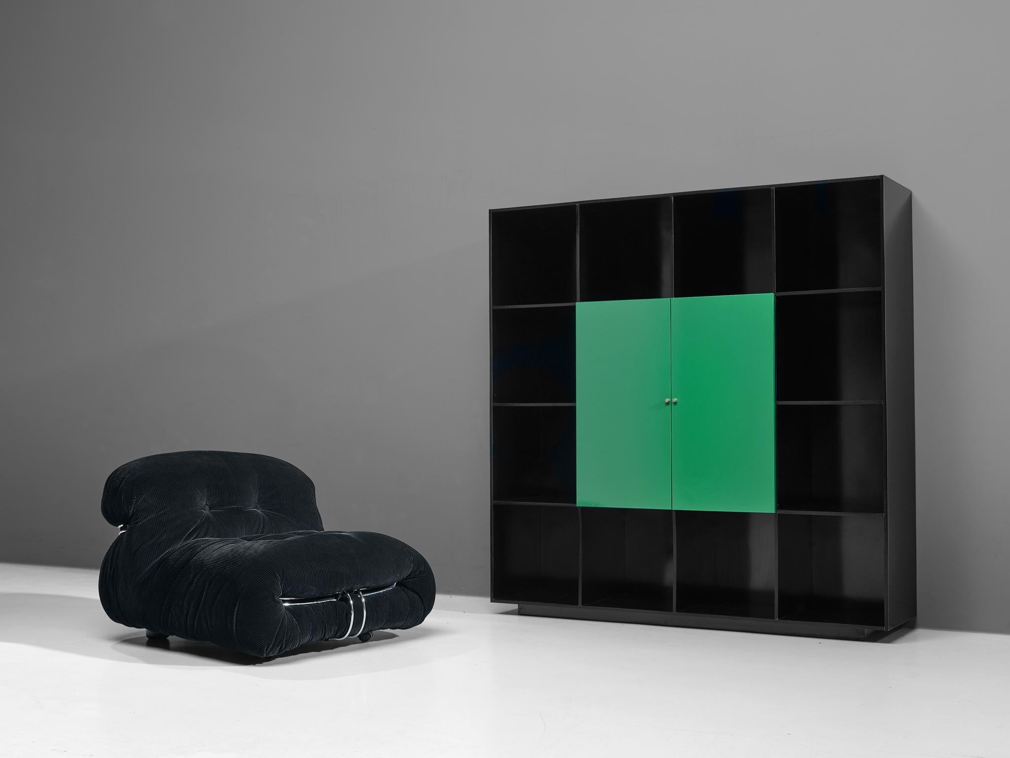 Luigi Saccardo 'Topline' Wall Unit in Vibrant Green and Black Color