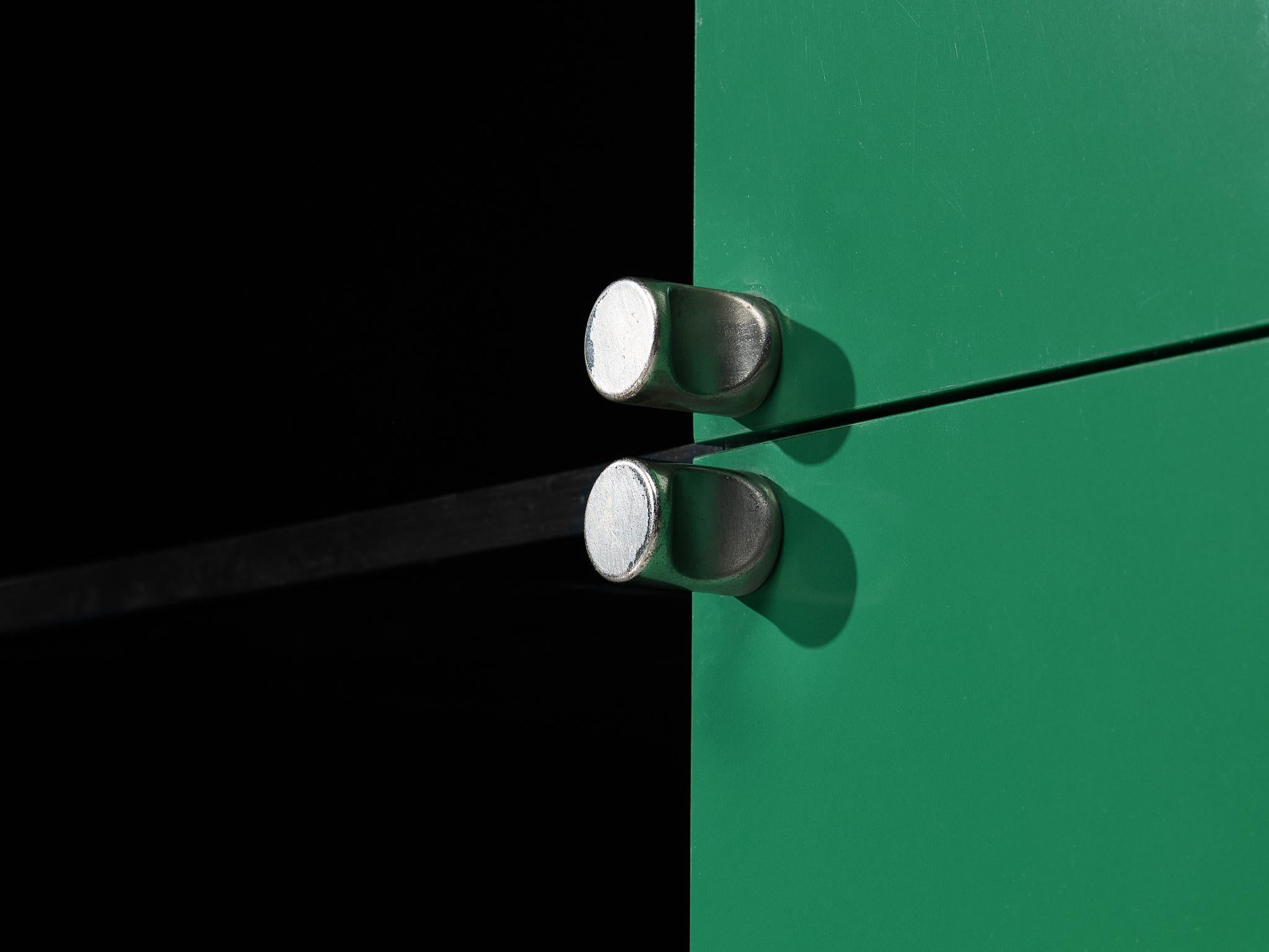 Luigi Saccardo 'Topline' Wall Unit in Vibrant Green and Black Color