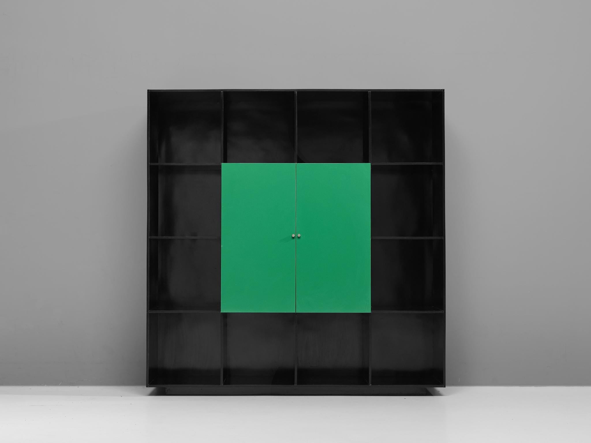 Luigi Saccardo 'Topline' Wall Unit in Vibrant Green and Black Color