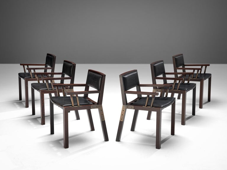 Rare Jean-Michel Wilmotte ‘Grand Louvre’ Set of Six Dining Chairs in Wenge