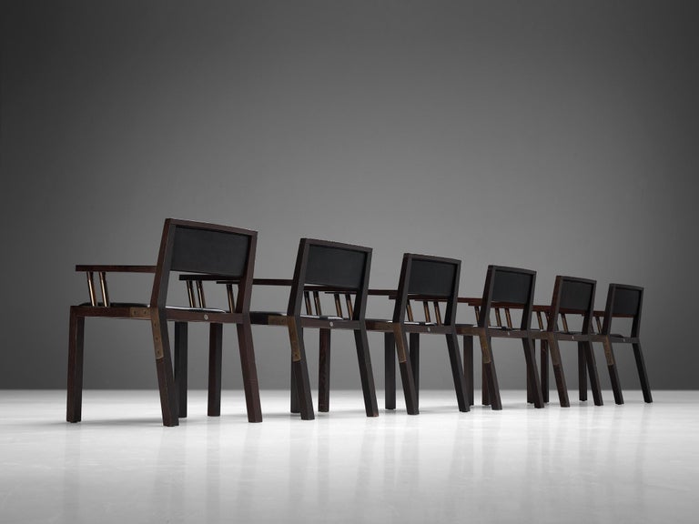 Rare Jean-Michel Wilmotte ‘Grand Louvre’ Set of Six Dining Chairs in Wenge