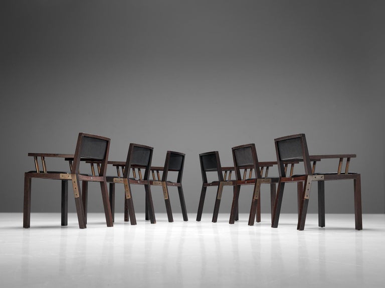 Rare Jean-Michel Wilmotte ‘Grand Louvre’ Set of Six Dining Chairs in Wenge