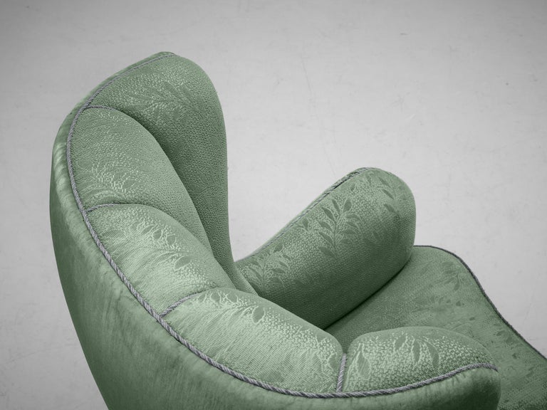 Danish Easy Chair in Green Upholstery