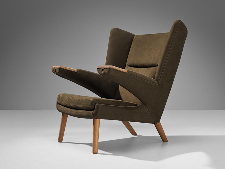 Hans J. Wegner for A.P. Stolen ‘New Papa Bear’ Easy Chair in Nubuck Leather