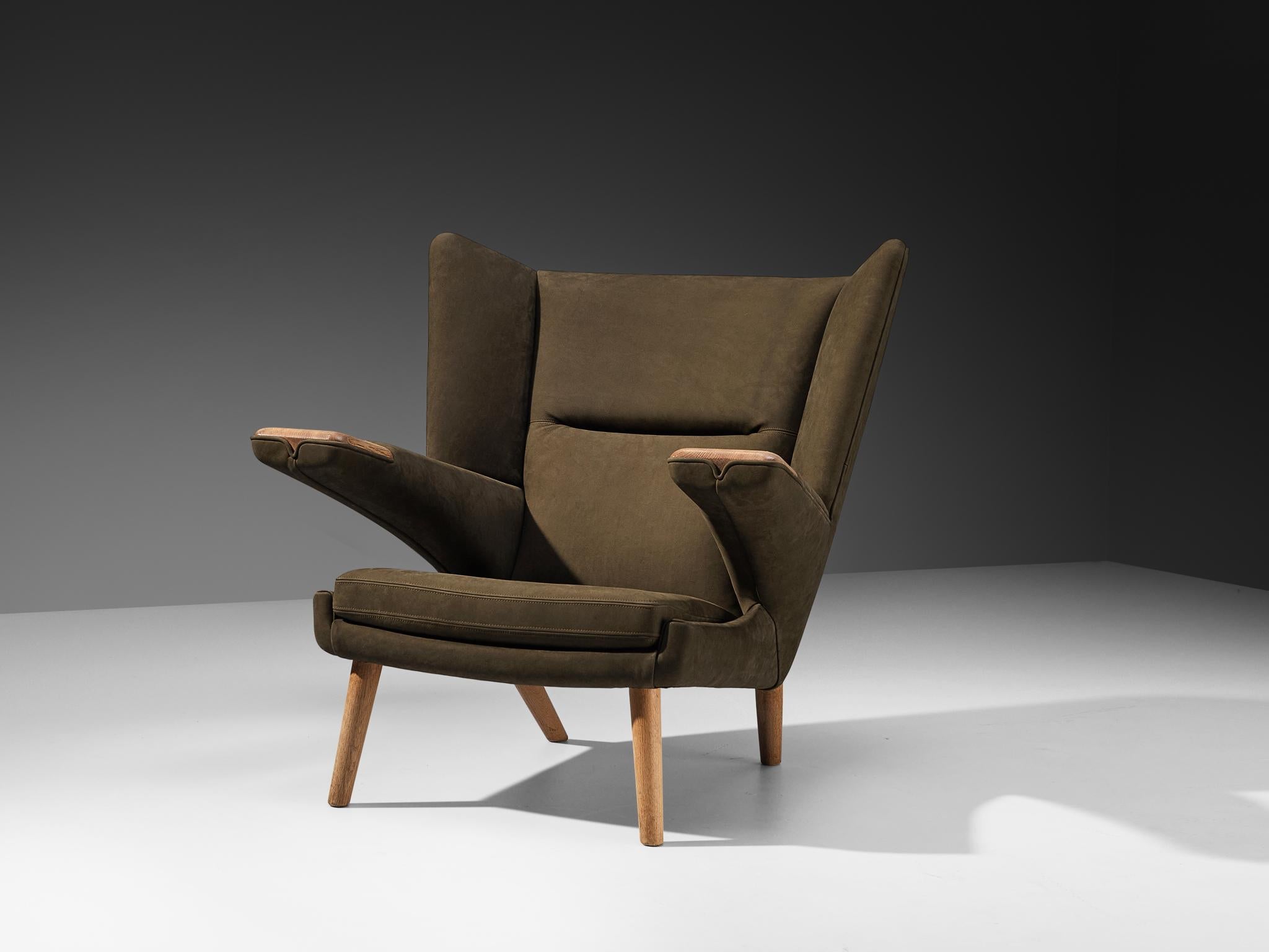 Hans J. Wegner for A.P. Stolen ‘New Papa Bear’ Easy Chair in Nubuck Leather