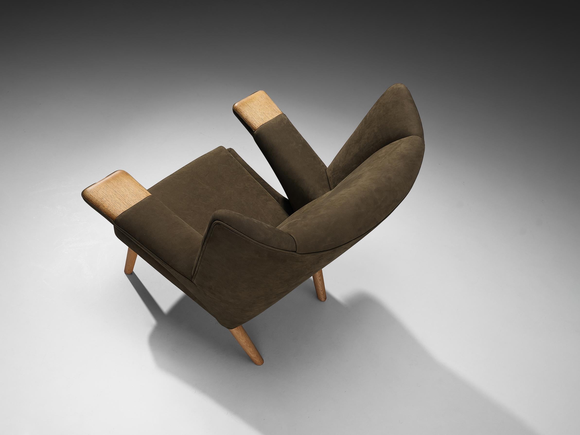 Hans J. Wegner for A.P. Stolen ‘New Papa Bear’ Easy Chair in Nubuck Leather