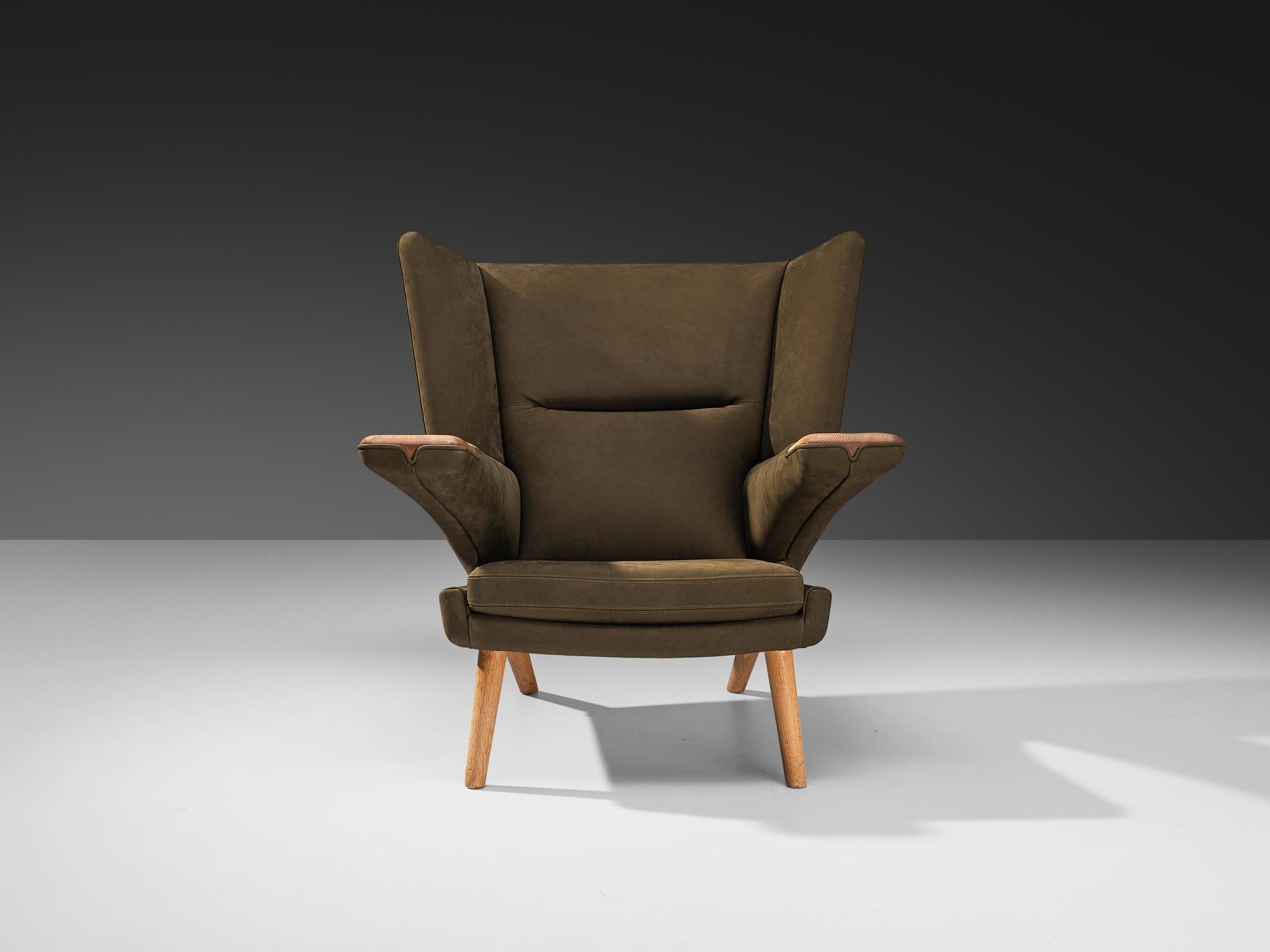 Hans J. Wegner for A.P. Stolen ‘New Papa Bear’ Easy Chair in Nubuck Leather