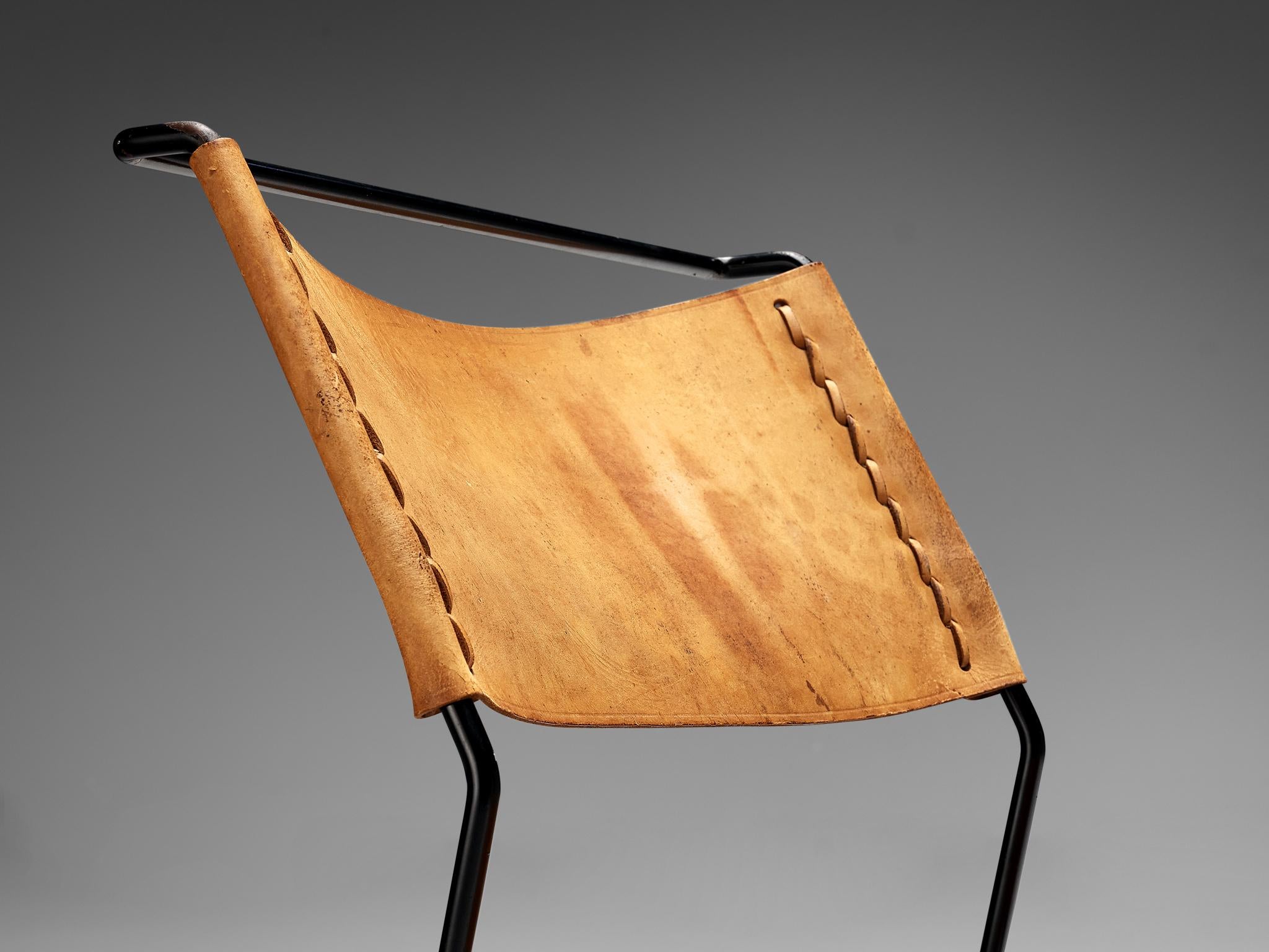 A. Dolleman for Metz & Co Modernist Easy Chair in Leather