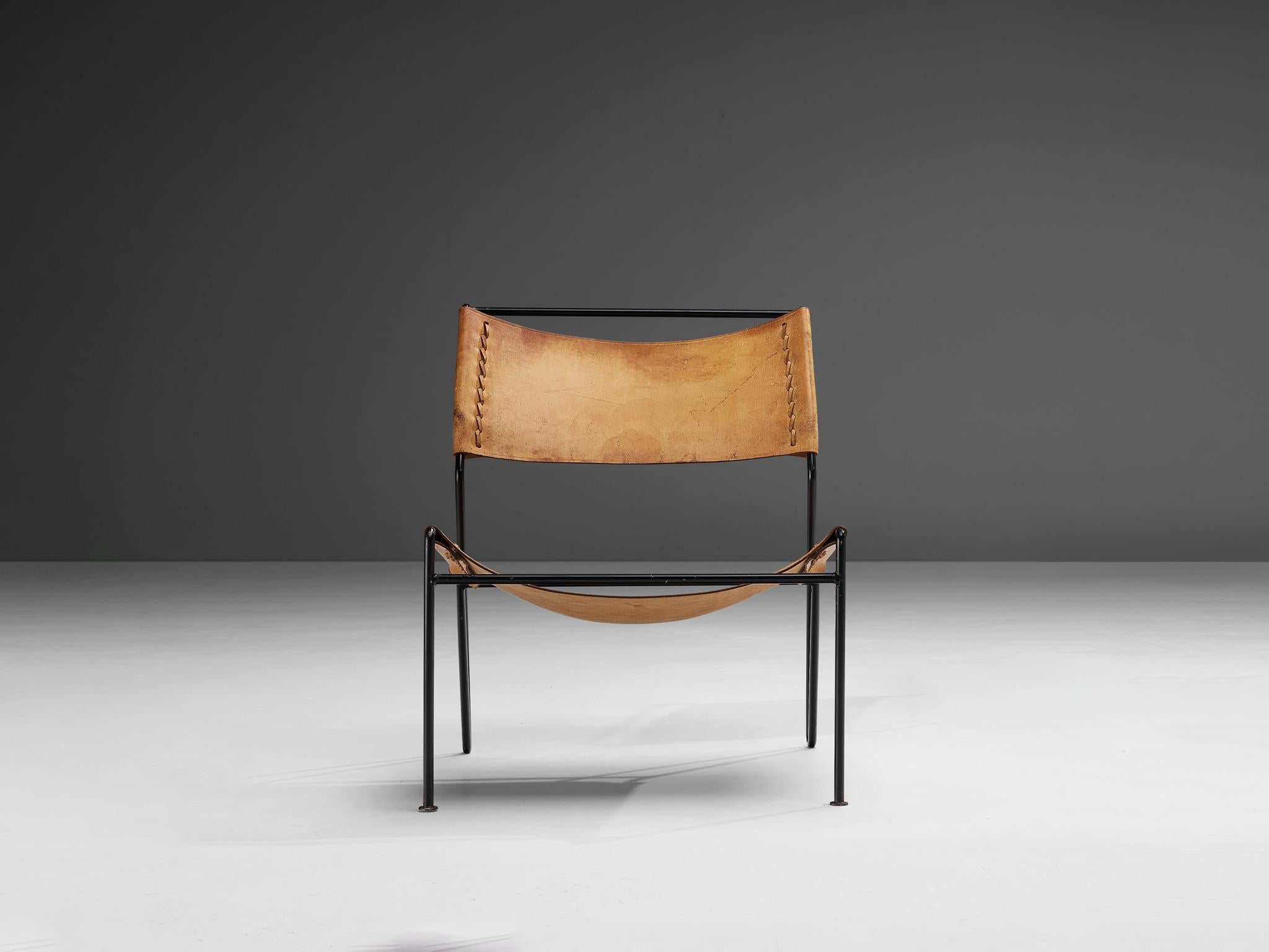 A. Dolleman for Metz & Co Modernist Easy Chair in Leather