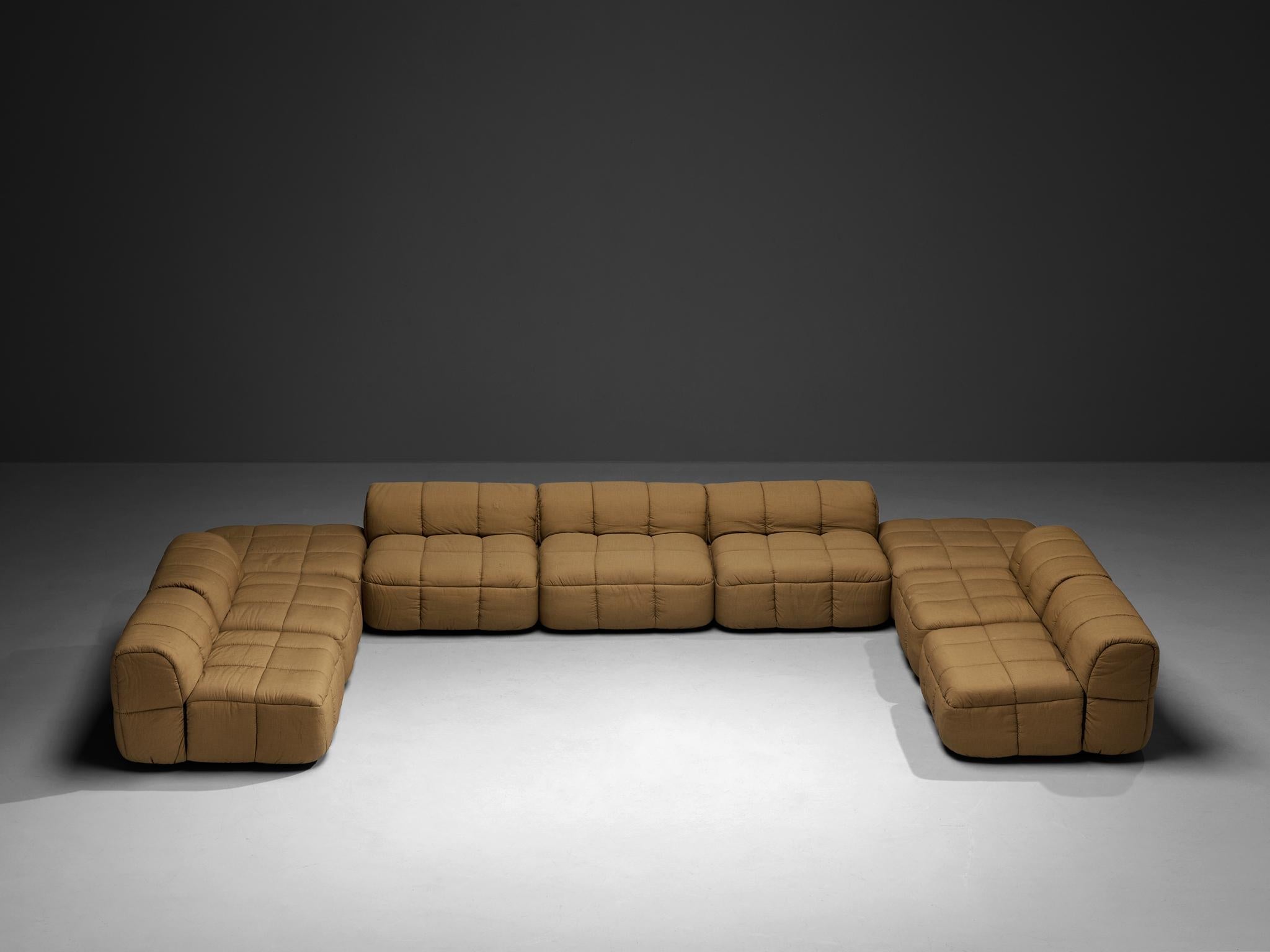 Cini Boeri for Arflex Modular Strips Sofa with Ottomans in Beige Upholstery